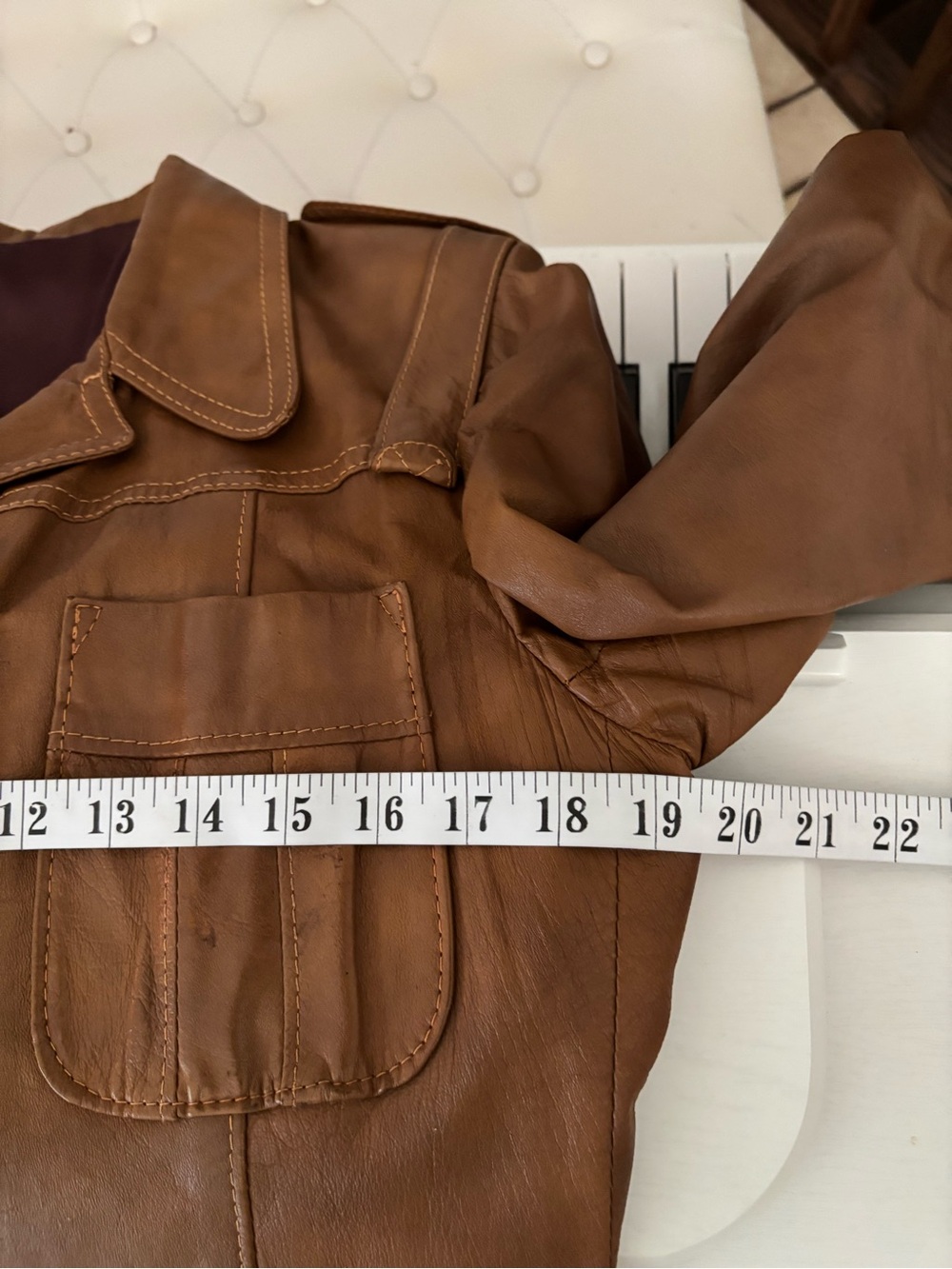 Zara Brown Leather Button-Front Jacket - Picture 12 of 15